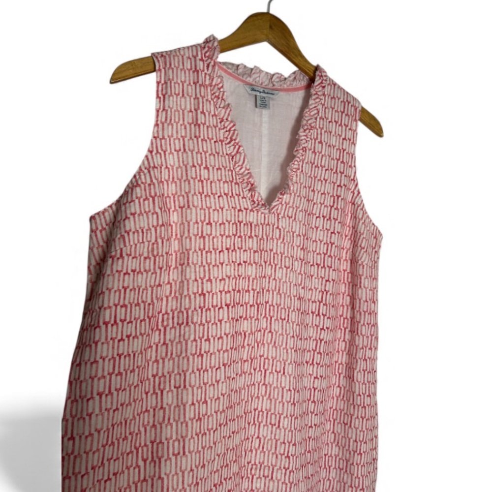Tommy Bahama Island Key Ruffle Linen Dress Size L - Picture 4 of 8